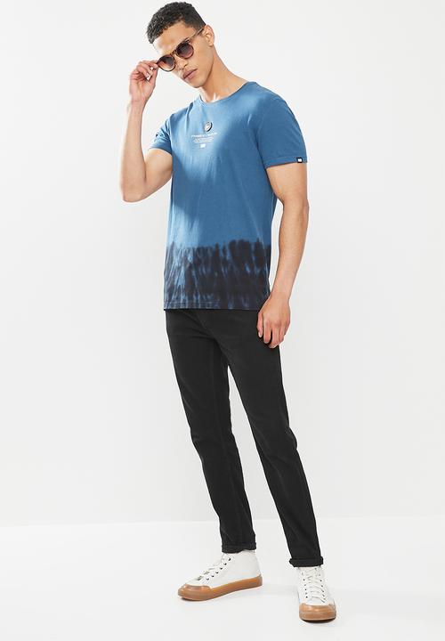 S.P.C.C - Basu regular fit stepped hem tee - blue & black 