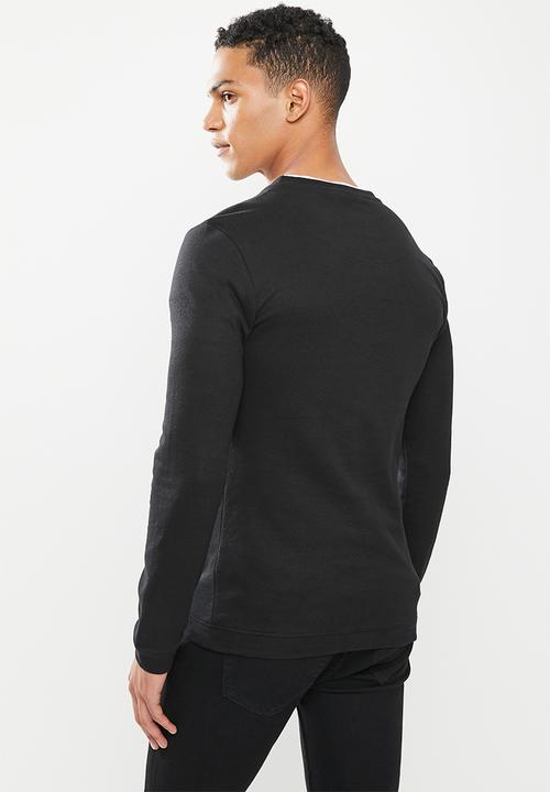 S.P.C.C - Ronson slimline fit straight hem, long sleeve top - black