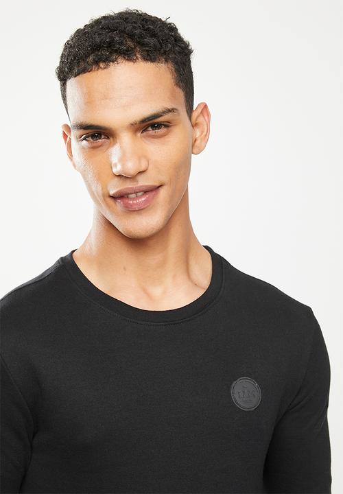S.P.C.C - Ronson slimline fit straight hem, long sleeve top - black
