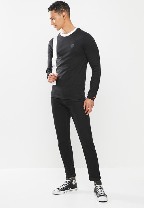 S.P.C.C - Ronson slimline fit straight hem, long sleeve top - black