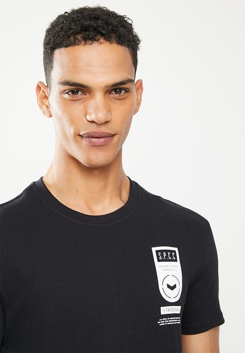 S.P.C.C - Frost regular fit stepped hem tee - black