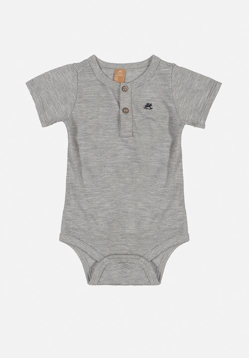 UP Baby - Baby boys bodysuit & shorts set - grey & black