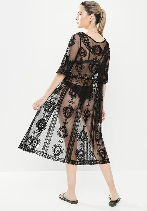 dailyfriday - Tie front kaftan - black