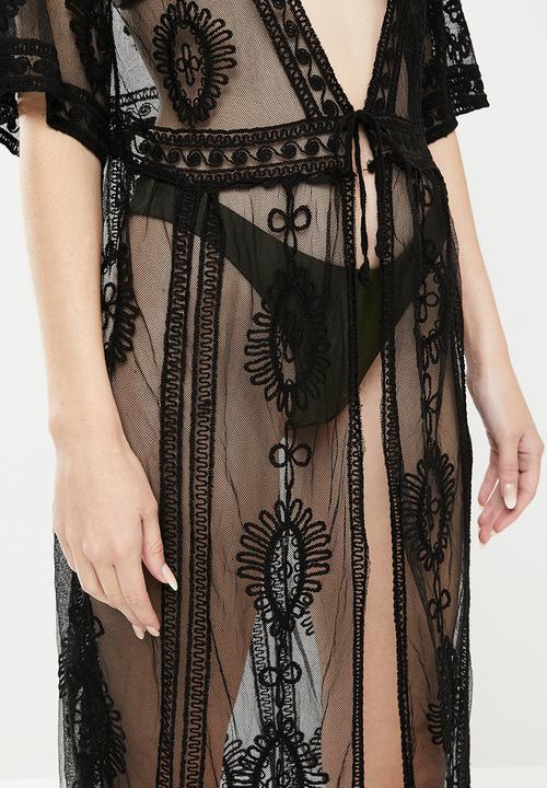 dailyfriday - Tie front kaftan - black