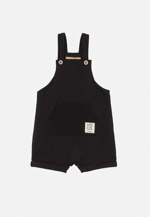 UP Baby - Baby boys dungaree & tee set - grey & black