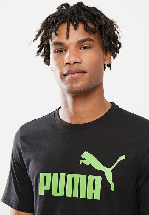 PUMA - Ess logo tee m - black/green flash