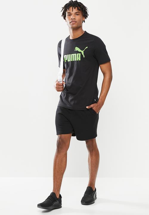 PUMA - Ess logo tee m - black/green flash