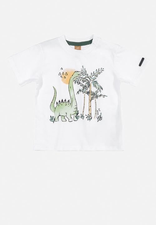 UP Baby - Baby boys graphic tee & shorts set - white & olive