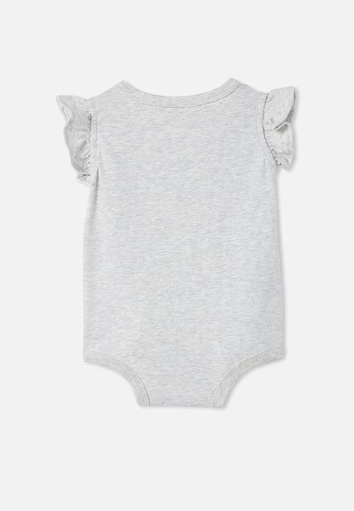 Cotton On - The sleeveless ruffle bubbysuit - cloud marle