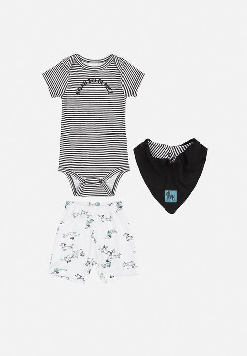 UP Baby - Baby boys 3 piece set - black & white 