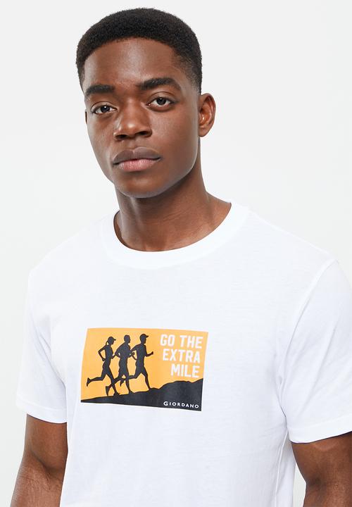Giordano - Crew neck printed tee - white 
