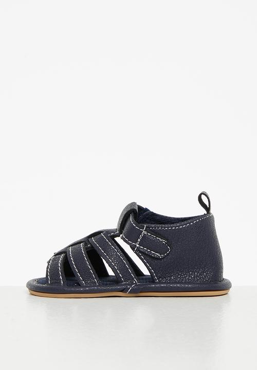 Pop Candy - Baby boys pu cage sandal - navy