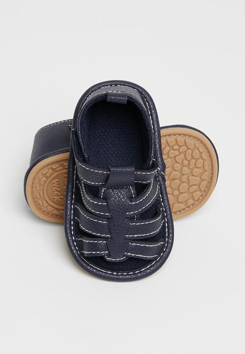 Pop Candy - Baby boys pu cage sandal - navy