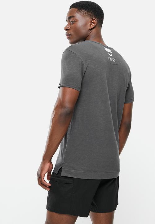 S.P.C.C - Ryder regular fit side slit straight hem tee - charcoal