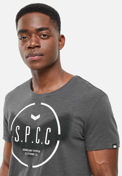 S.P.C.C - Ryder regular fit side slit straight hem tee - charcoal