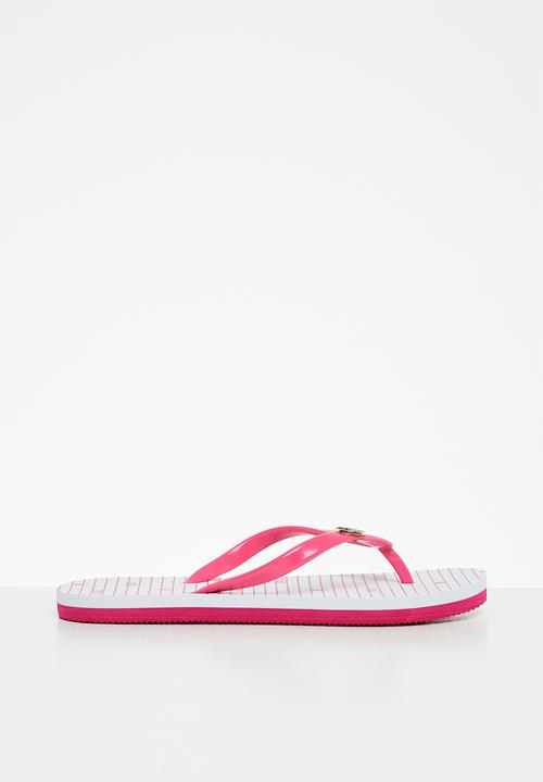 POLO - Girls candice stripe flip flop - cerise