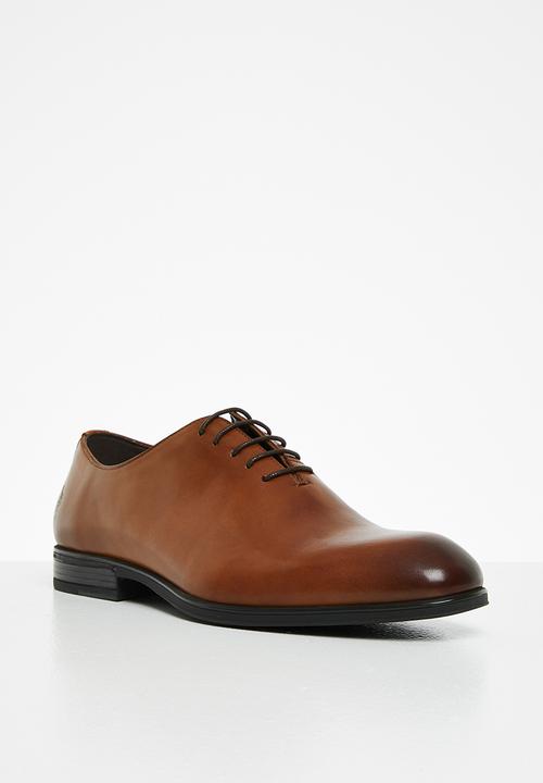 POLO - Austin leather plain vamp formal lace-up - tan