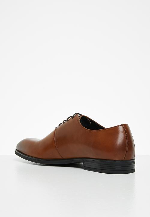 POLO - Austin leather plain vamp formal lace-up - tan