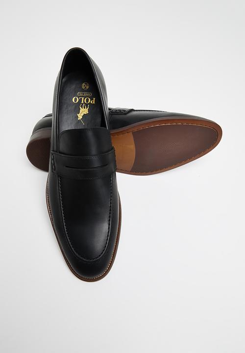 POLO - Brent leather penny loafer - black