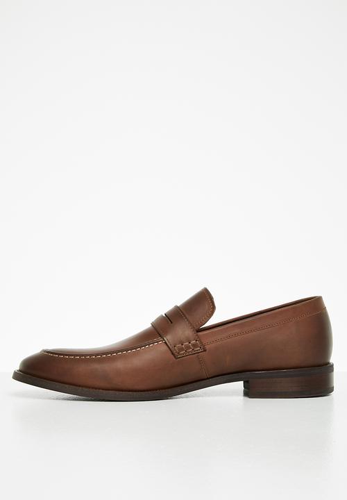 POLO - Brent leather penny loafer - brown