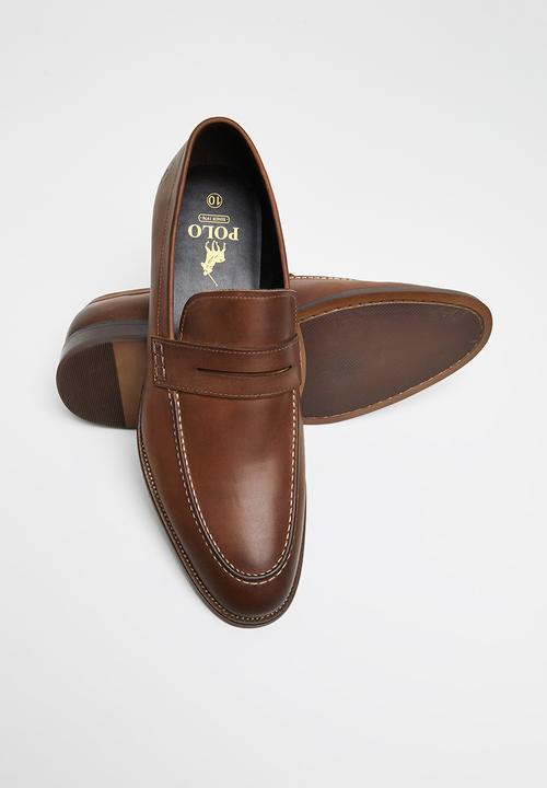 POLO - Brent leather penny loafer - brown