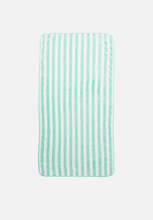 Rebel Republic - Stripe beach towel - turquoise & white