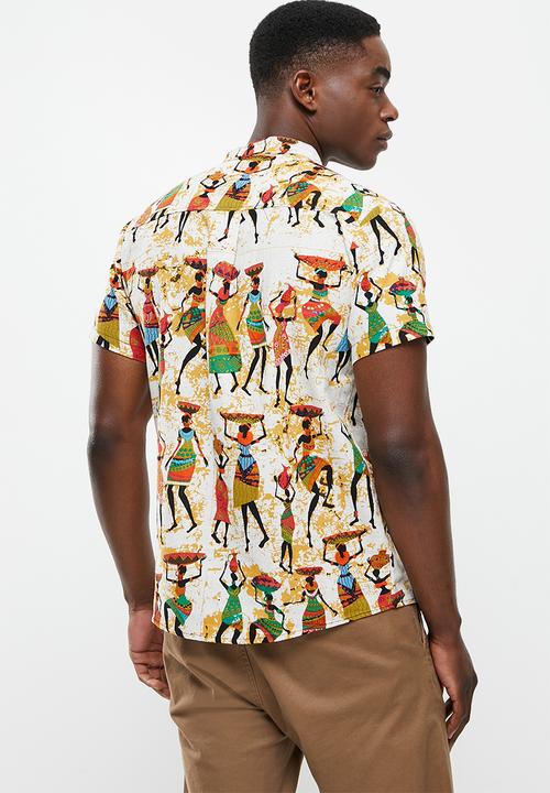 basicthread - Regular fit l.v pattern shirt - multi