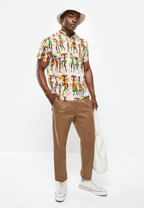 basicthread - Regular fit l.v pattern shirt - multi