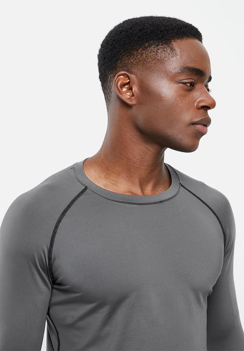 basicthread - Active contrast stitching top - grey