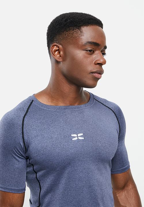 basicthread - Slim fit piping sport tee - blue