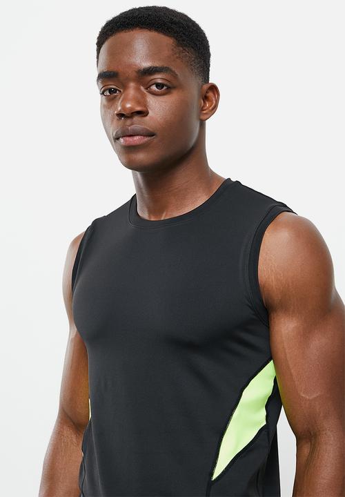 basicthread - Active contrast  panel vest - black & lime 