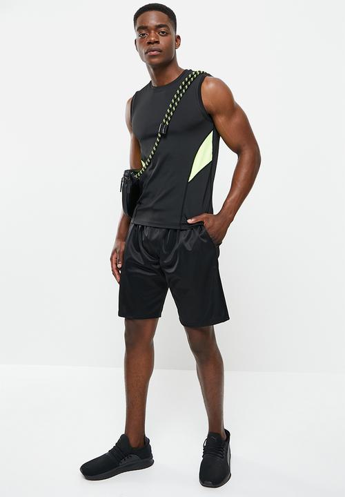 basicthread - Active contrast  panel vest - black & lime 