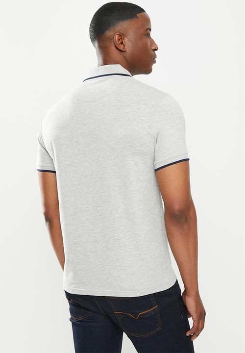 POLO - Mens archie custom fit short sleeve crest golfer - grey