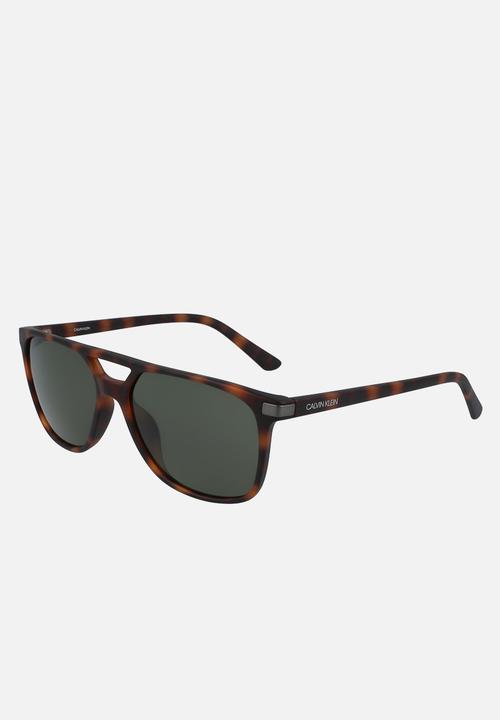 DNU Calvin Klein Sun - Calvin Klein square sunglasses - brown 