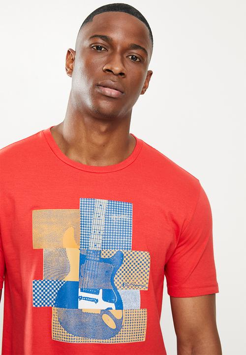 Ben Sherman - Crop guitar tee - red