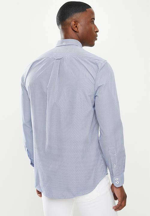 Ben Sherman - Small gingham long sleeve shirt - navy