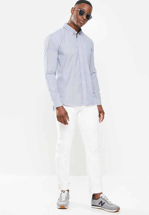 Ben Sherman - Small gingham long sleeve shirt - navy