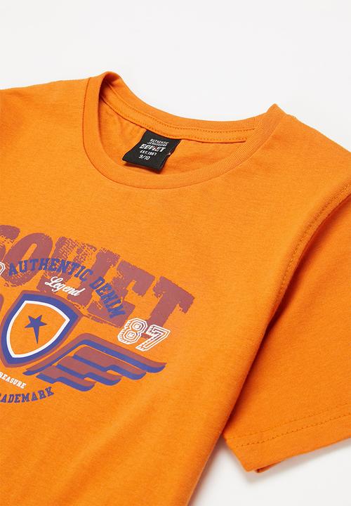 SOVIET - B padelli boys short sleeve logo tee - pumpkin