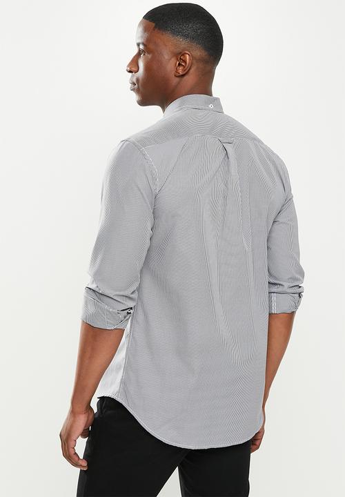 Ben Sherman - Small gingham long sleeve shirt - black