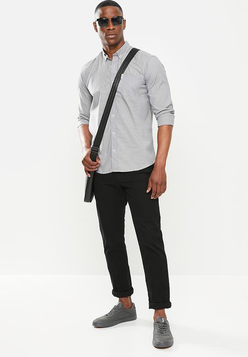 Ben Sherman - Small gingham long sleeve shirt - black