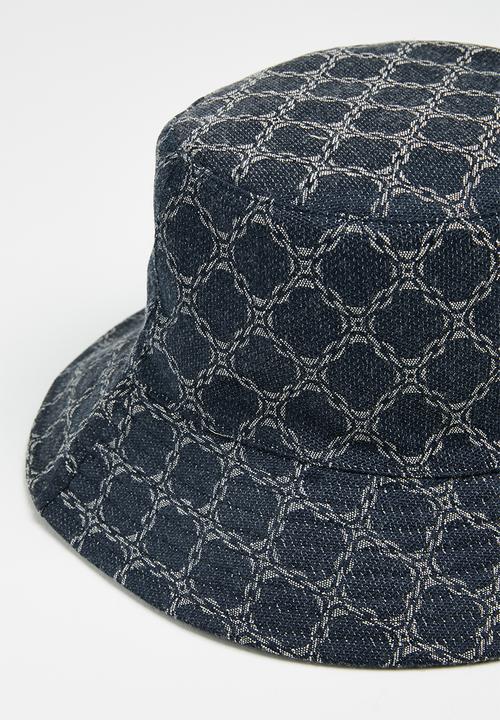 MANGO - Bucket print hat - navy 