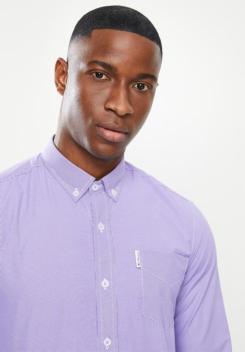 Ben Sherman - Small gingham long sleeve shirt - purple