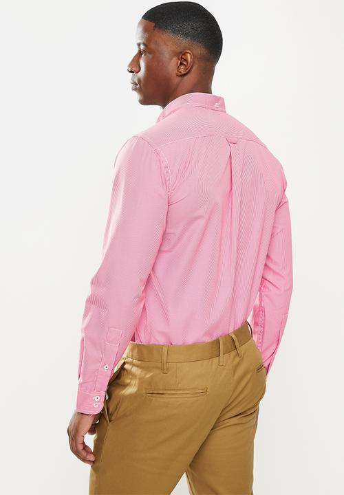 Ben Sherman - Small gingham long sleeve shirt - red