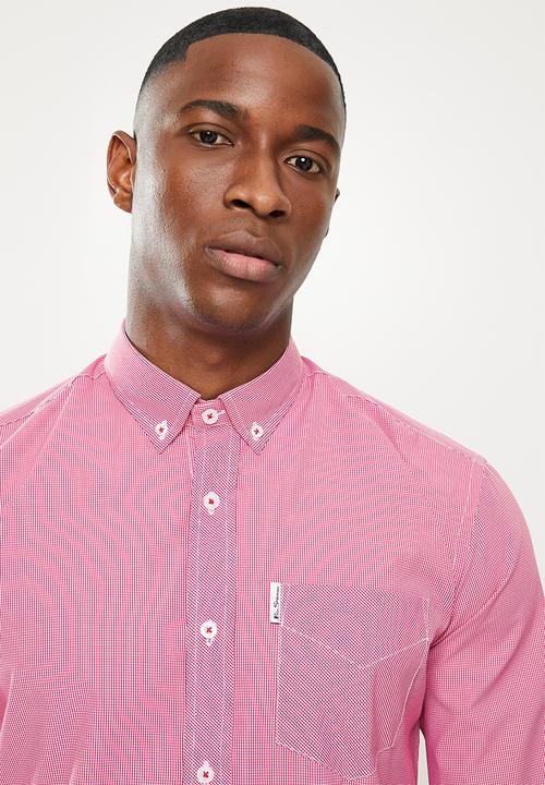 Ben Sherman - Small gingham long sleeve shirt - red