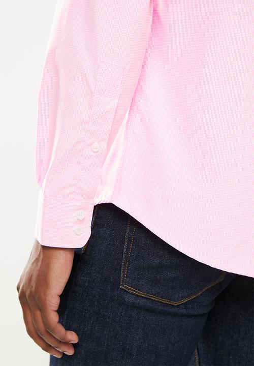 Ben Sherman - Small gingham long sleeve shirt - pink
