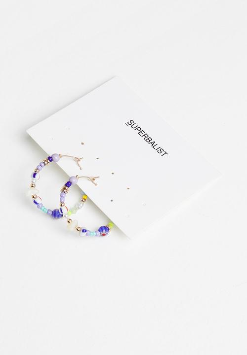 Superbalist - Beaded hoop earrings - multi