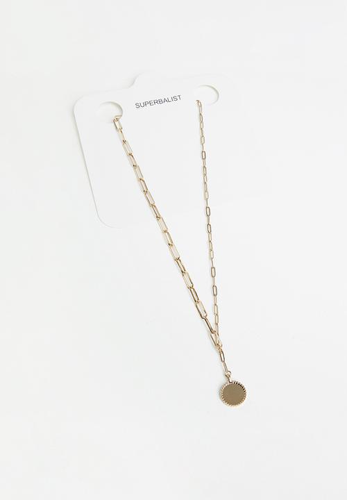 Superbalist - Flat disc pendant necklace - gold