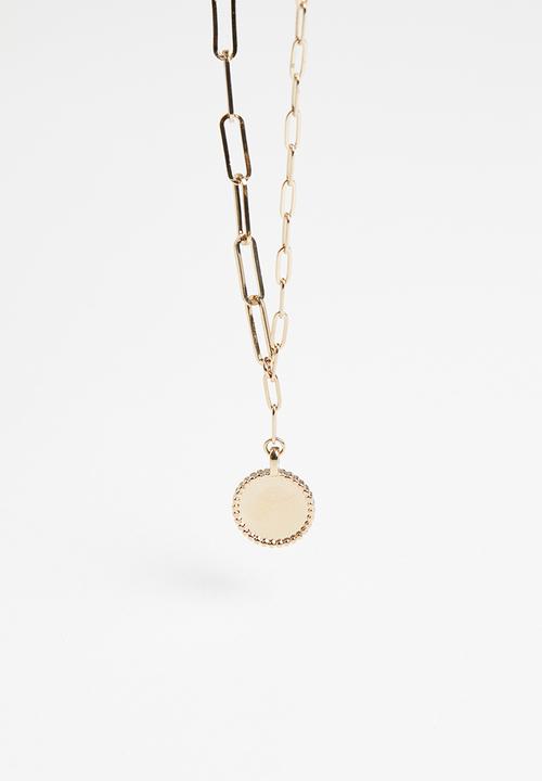 Superbalist - Flat disc pendant necklace - gold