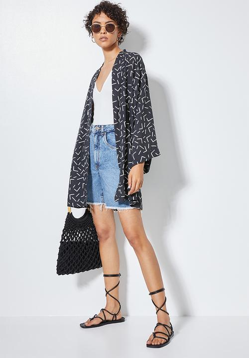 Superbalist - Short shacket - white & black 
