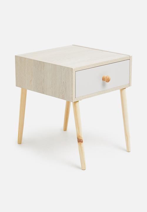 Sixth Floor - Mundo bedside table - natural & grey